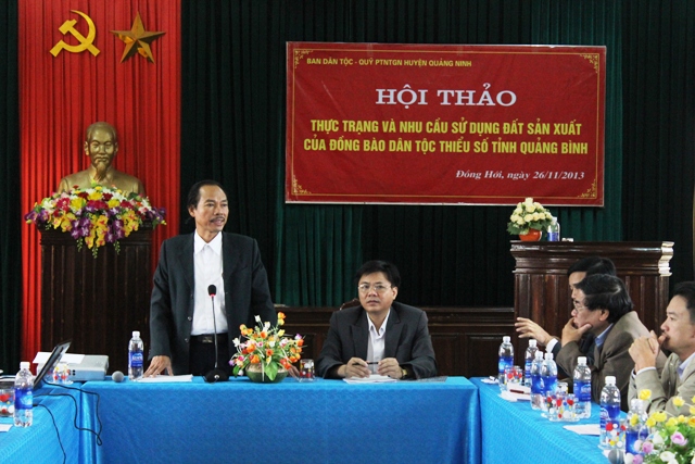 The study on Situation and Demand on Use of Production Land of Ethnic Minorities in Quang Binh Province